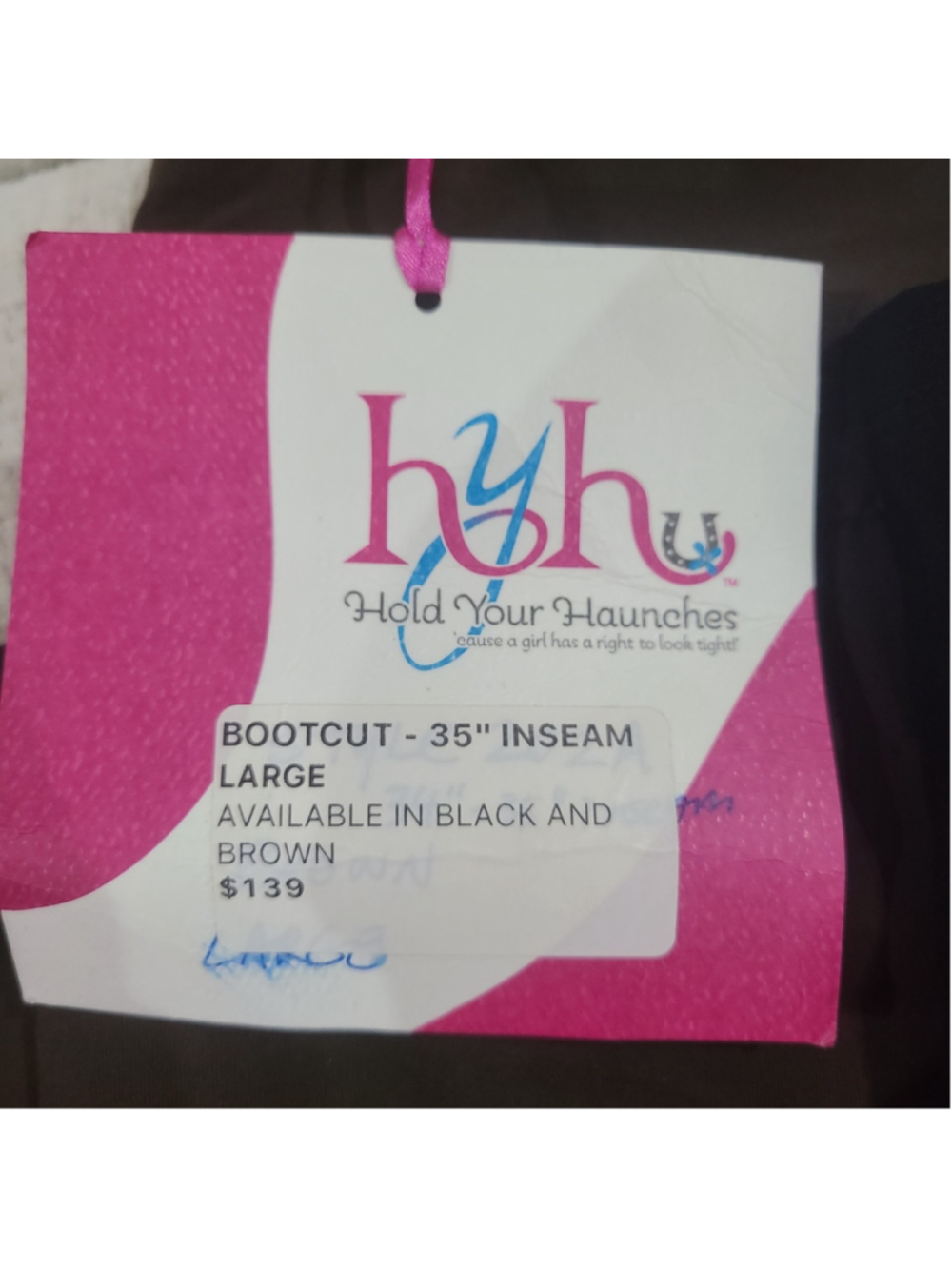 Lot Of 3 NEW Hold Your Haunches Brown Black Shapewear Leggings Sz Large Bootcut - Picture 3 of 12
